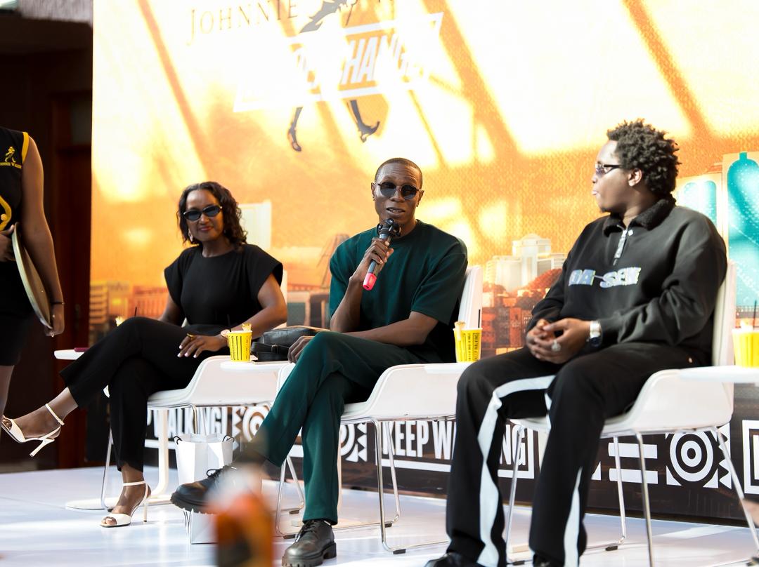 Joshua Baraka addressing media at the press conference in Bugolobi at 1420 after being announced as the new Johnnie Walker ambassador.